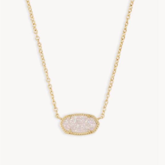 Elisa Gold Pendant Necklace in Iridescent Drusy - Picture 1 of 5